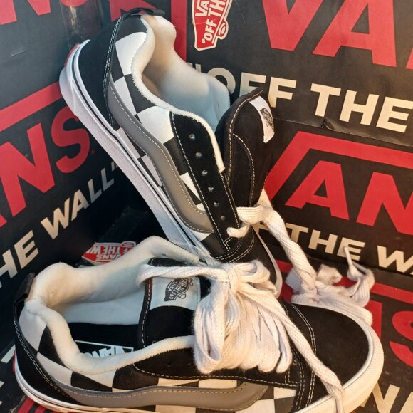 Vans Men's 9/Women's 10.5 Knu Skool Mega Check Black VN0009QCCJJ - Picture 4 of 12